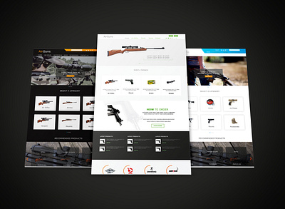 Airguns Web Templates airguns guns landing page web design website design website template xd design