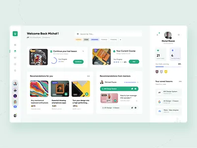 AdaptiveU | Redesign Concept anywhereworks clean concept course app design education elearning interface learning learning app learning platform lesson mentors online course product design student study training ui ux