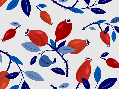 Rosehip pattern design fabric graphic design illustration nature pattern rosehip