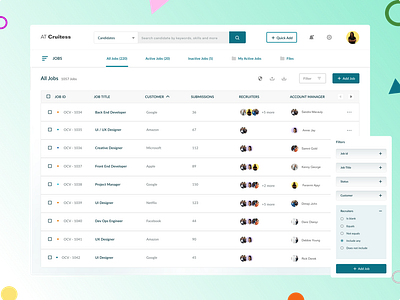 Applicant tracking system (ATS) web app flow applicant tracking system ats design inspiration ui