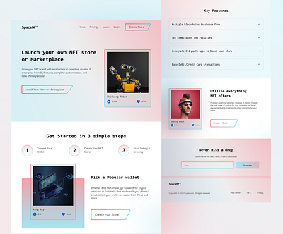 SpaceNFT-landing page design graphic design landingpage nftdesign nftwebsite ui webdesign