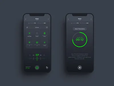 Homewhiz Smart Home App - Air Conditioner air conditioner application dark mode design home mobile smart smart home ui ux