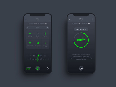 Homewhiz Smart Home App - Air Conditioner air conditioner application dark mode design home mobile smart smart home ui ux