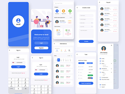 Employee Management Mobile App app design application design branding design employee graphic design hr illustration management payroll ui