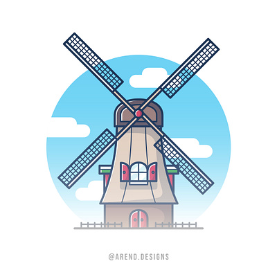 Minimalistic illustration of an old windmill in the Netherlands agriculture agriculture icons agriculture illustration dutch architecture dutch icons farm illustration farmer icons farmer illustration farming illustration historical windmill holland icons holland illustration netherlands icons the netherlands windmill windmill icon windmill illustration windturbine windturbine icons windturbine illustration