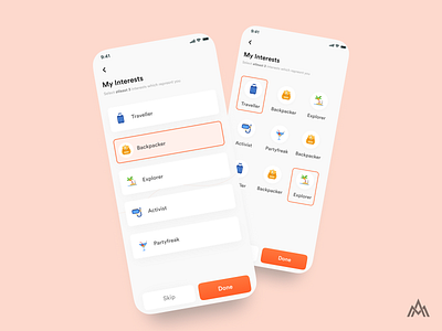 Interests - Mobile UI Screen mobile design ui ux