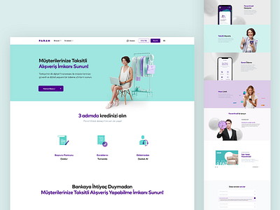 Param Credit page of the Param website credit design fintech payment page ui ux virtual pos
