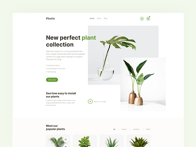 Plant e-commerce store UI 2022 animation clean design e commerce graphic design landing page minimal mobile online store plant store product design responsive design store template trendy design ui ui ux web design website