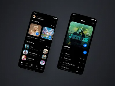 Music Player app design dark app music music app ui