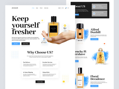 Perfume Landing Page ecommerce online shop perfume product shop shopify shopify store store store ui woocommerce