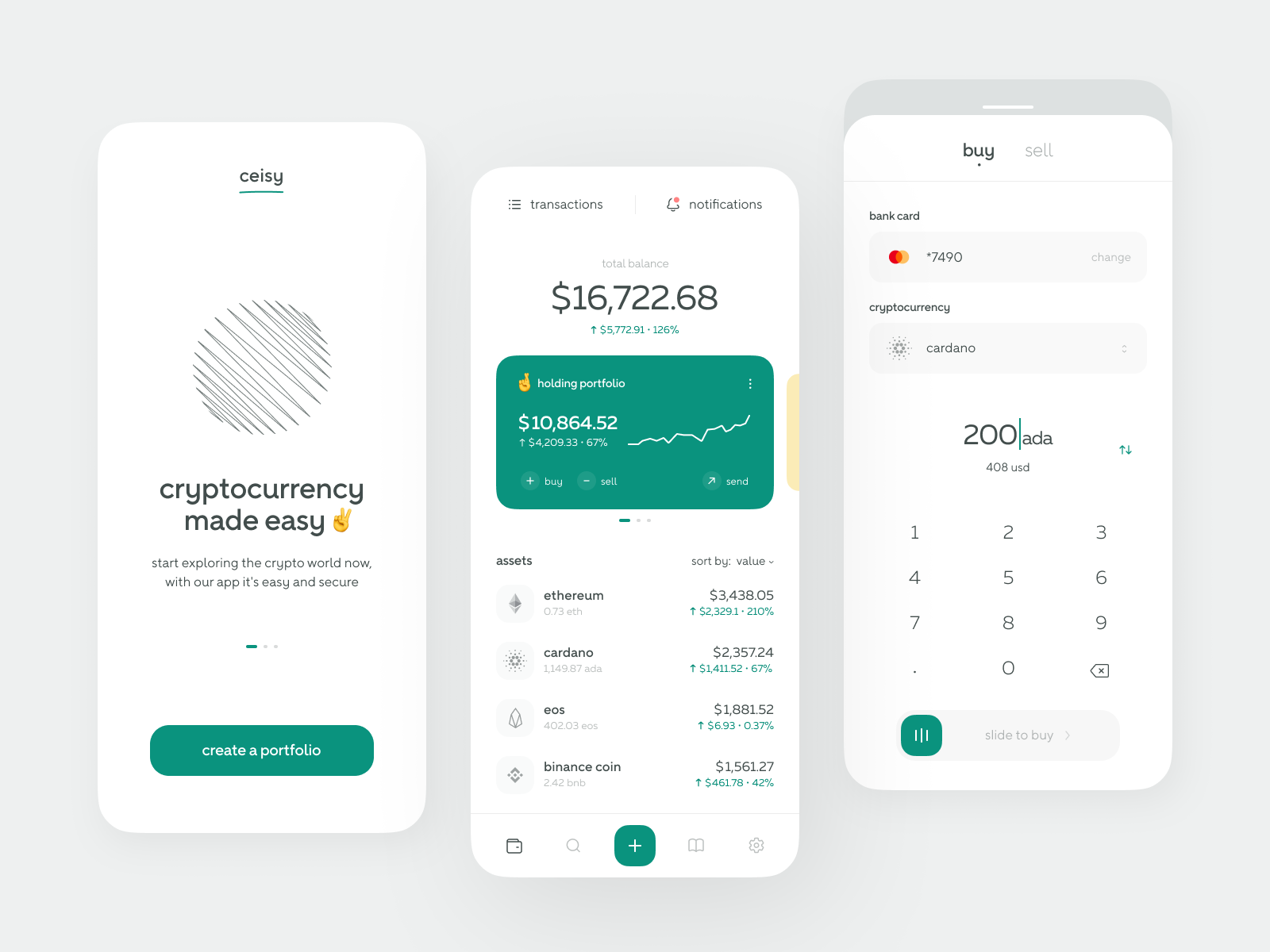 Example of Crypto App Design Concept