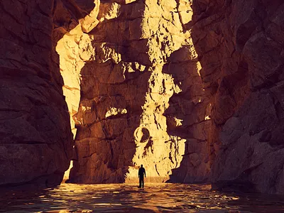 Rocky Marvel 3d art cinema 4d cinematic cliff digital environment mysterious outdoor redshift rocks sandy test water