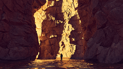 Rocky Marvel 3d art cinema 4d cinematic cliff digital environment mysterious outdoor redshift rocks sandy test water