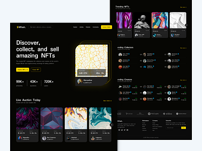 NFlash - NFT Landing Page Website landingpage uidesign uiuxdesign uxdesign webdesign