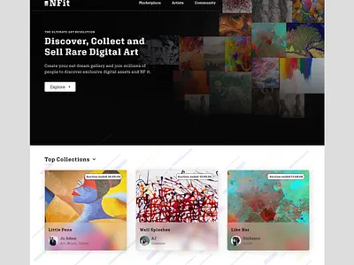 NFT Hero Section. Concept shot #2 dashboard fintech herosection landingpage nft pattern