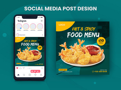 Food Products | Social Media Instagram Post Design ads banner facebook post food food social media graphic design illustration instagram post menu post restaurant set social media cover template vector