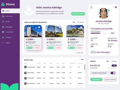 bloom - dashboard home