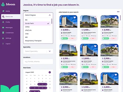 bloom dashboard - find a job