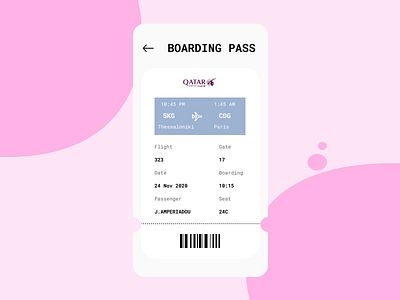 Daily ui 24 boarding pass boarding pass dailyui dailyui24 design figma illustration typography ui ux