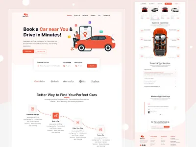 Car Rental Landing Page 2021 trend 2022 trend automobile booking car booking car rental car repair car service cars colorful devignedge homepage real estate landingpage rental app ui design uiux website website design