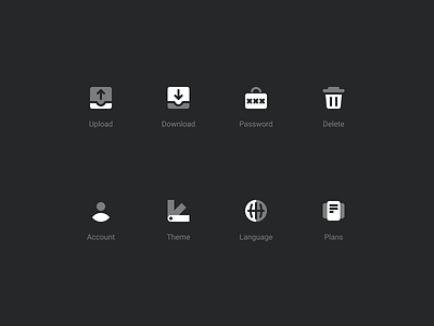 Two tone style - sketches account delete design download icons language password plans shapes smart solid style theme tone transparent trash two twotone ui upload