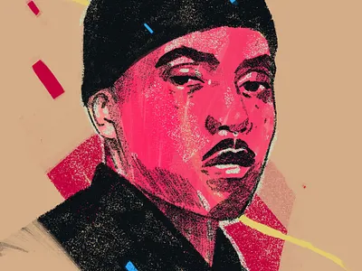 Nas character design flat illustrated portrait illustration illustrator people portrait procreate