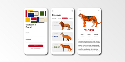 Mobile Application - Animal encyclopedia andriod animal app app design application encyclopedia ios mobile mobile app ui app ui design ui ux ux design