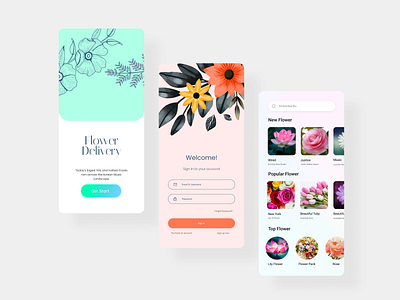 Flower Delivery flower flower shop mobile screen ui ui desing