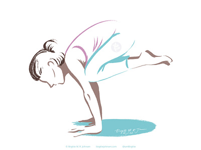Crow pose art digital art digital illustration editorial illustration exercise fitness huely huely 2021 huely challenge huely2021 illustration lightness limited colour palette limited colours site illustration wellness yoga yoga illustration