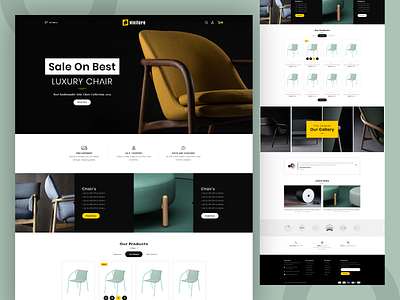 Viniture - Luxury Chair Website Design branding chair website design furniture website landing page luxury chair ui ui design website design