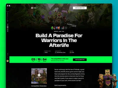 Minecraft Competition / Gaming Website / Game Landing Page competition education website esports esports website game art game design game design website game startup game ui game website design gaming gaming app gaming landing page gaming platform gaming site gaming website gaming websites metaverse minecraft tournament