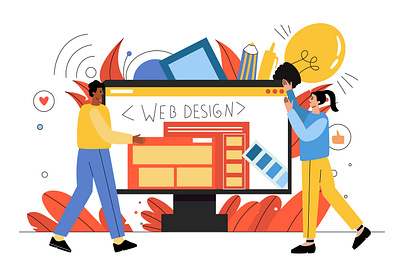 Web design adobe illustrator boy colleagues design girl graphic design illustration ui vector