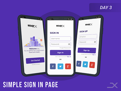 Simple Sign In Page adobe app appui branding design dribble figma graphic design illustration mobile ui uidesigner uiux ux xd