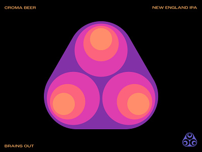 BRAINS OUT abstract beer beer label craft beer croma croma beer eyes hazy ipa hippy icon mushroom ne ipa new england ipa retro sun sunset symbol trippy