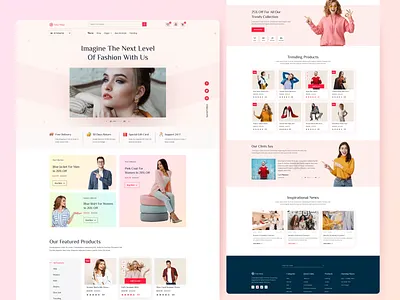 E-Commerce Fashion Landing Page apparel beauty clothing cosmetics e commerce e commerce app e commerce shop e shop e store elegant fashion landing page makeup online shop online store style stylish uiux wear web design