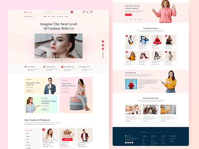 E-Commerce Fashion Landing Page apparel beauty clothing cosmetics e commerce e commerce app e commerce shop e shop e store elegant fashion landing page makeup online shop online store style stylish uiux wear web design
