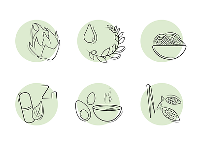 Icon set for web-store asia asian food bathroom design dragon fruit dragon fruit icon egg fish icon set icons illustration pasta ramen ui vector