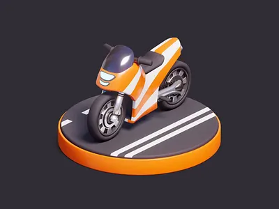 Cartooned Bike 3d 3danimation 3dart 3dmodeling animation blender3d design loop motion graphics