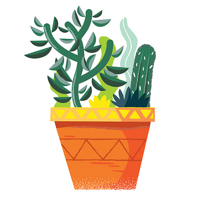 Pots design dgph graphic design green illustration plants vector