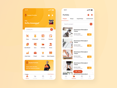 Student Portfolio App design figma mobile app design portfolio student ui uiux ux