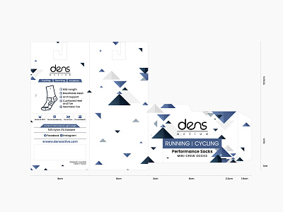 Dens Active Packaging Design active advertisement brand comfortable concept creative design illustration label logo package packaging packagingpro product running sock