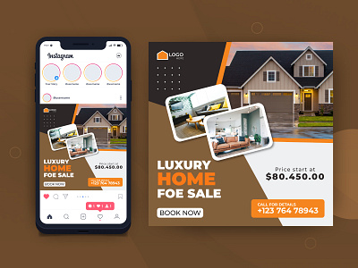 Real estate Social Media Banner | Instagram Post | Facebook Ads ad banner building design facebook post illustration instagram post offer post property real real estate real estate banner residential room sale social media post square vector x banner