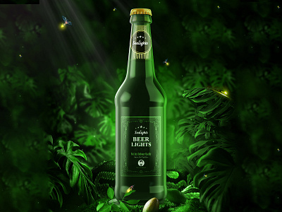 Beer Lights Packaging Design beer bottle brand concept creative design drink illustration label logo package packaging packagingpro product sea light
