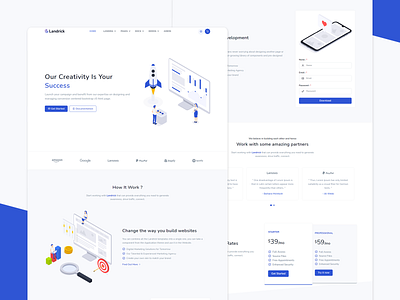 Landrick - Saas & Software agency animation bootstrap branding business clean creative design graphic design hosting illustration logo marketing modern personal saas software ui ux vector
