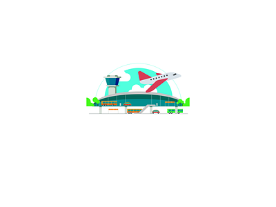 Airport Illustration by Figma aeroplane airport branding design figma figmadesign figmaillustration illustration simple ui uidesign vector