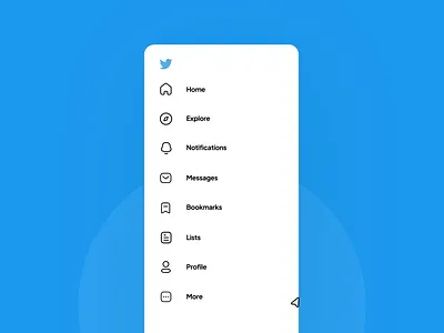 Twitter Navigation menu, interaction! animation app icons interaction ios menu minimal mobile motion motion graphics navigation sidebar trend twitter ui uidesign ux uxdesign