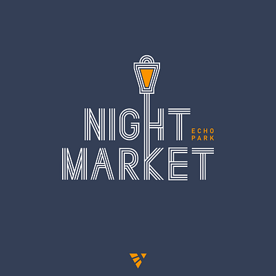 Echo Park Night Market #2 brand design flat geometric logo night market vector