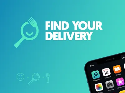 FYD app concept delivery logo symbol