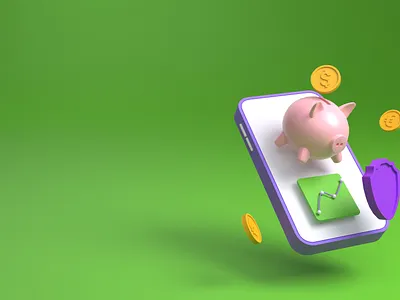 Piggy bank 3d blender financial illustration piggy bank web