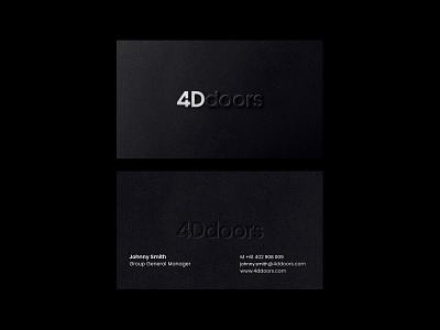 4Ddoors – Business Card 4ddoors black and white brand brand identity branding business card corporate stationary design garage graphic design identity design logo mono print print design stationary typography